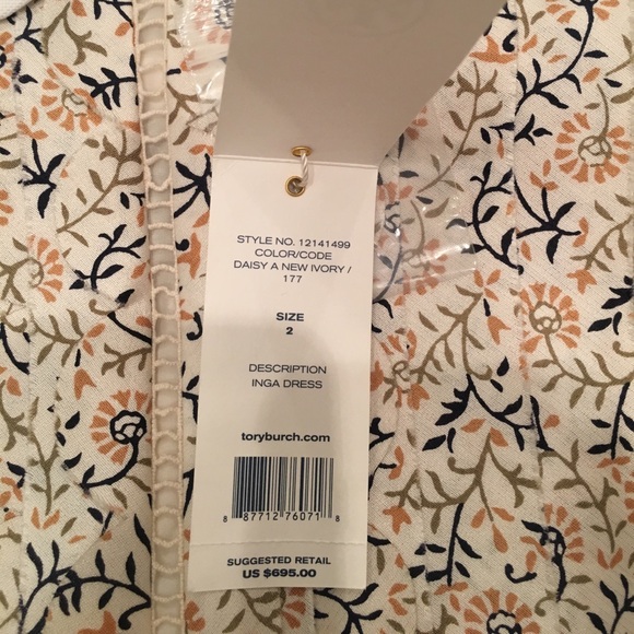 NWT Tory Burch Inga Floral Pleated Dress - Picture 7 of 7